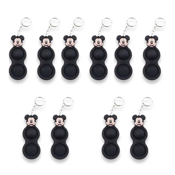 (10) Lot of Mickey Mouse Wholesale Simple Dimple Keychain Push Pop Fidget Toy - Picture 1 of 3